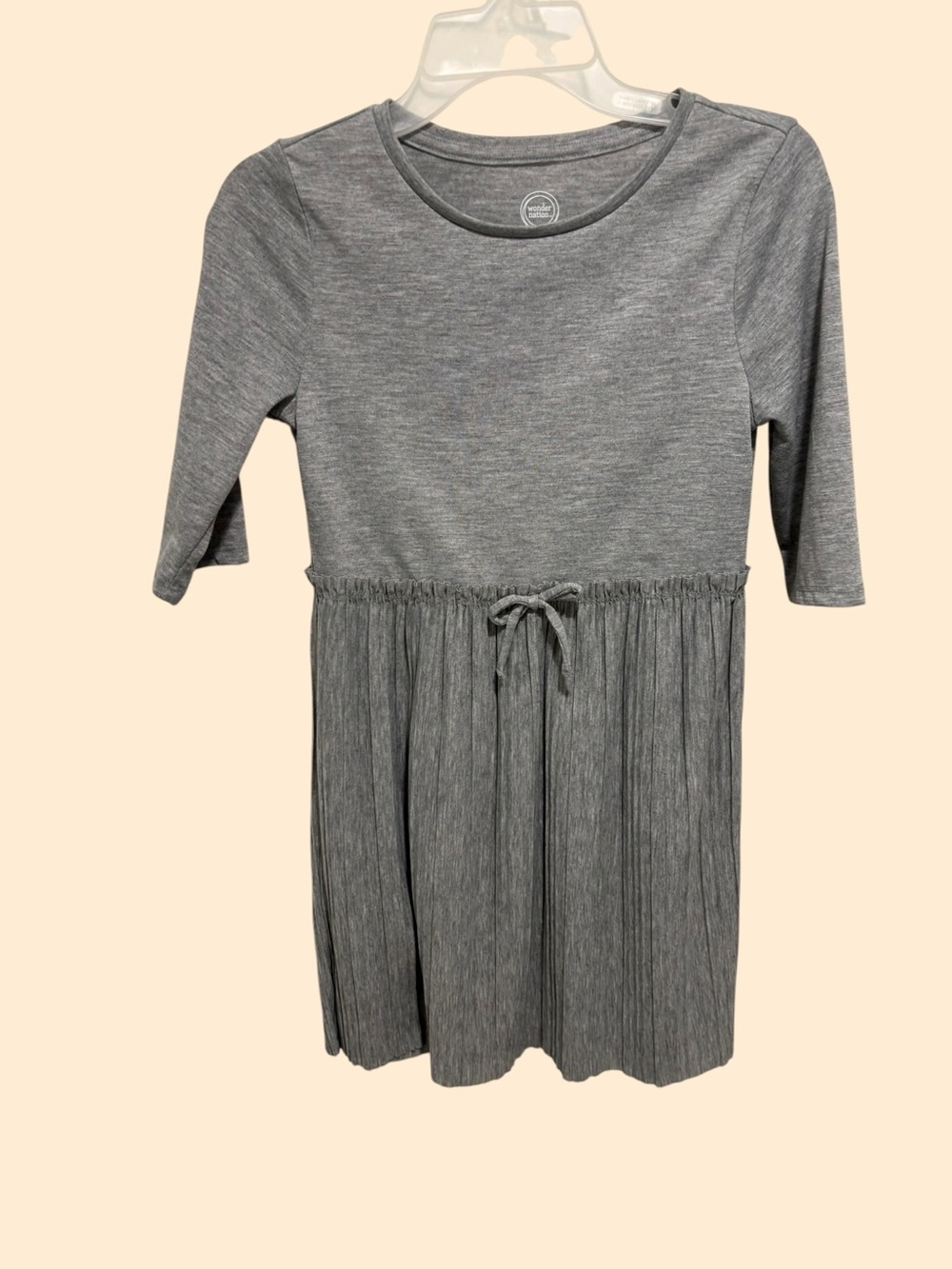 wonder nation Gray Knit Drawstring Waist Casual Dress Size M
